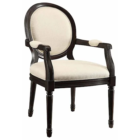 Huntington Linen Round Back Accent Chair